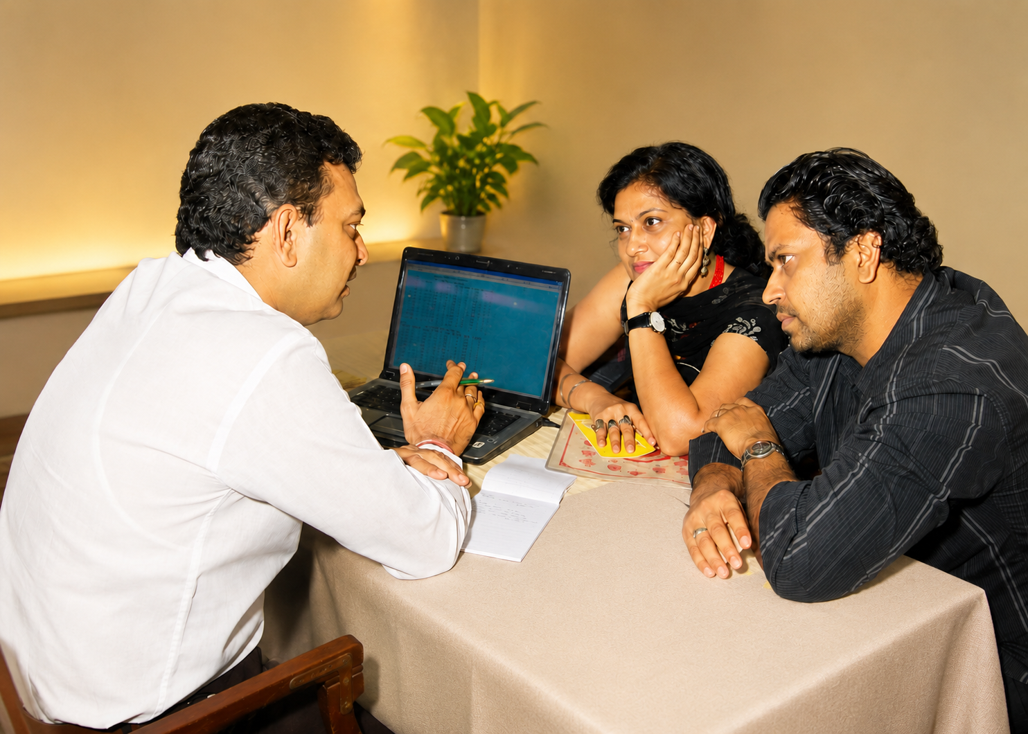 A client meeting with an expert to book a personalised consultation